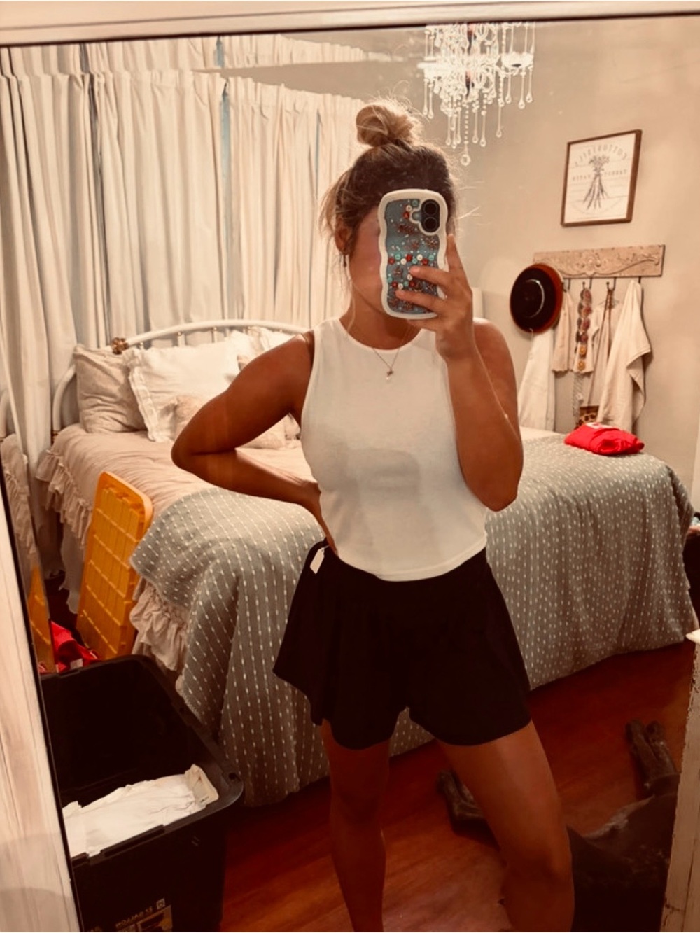 Women's White Cropped Tank Top - Sleeveless Knit